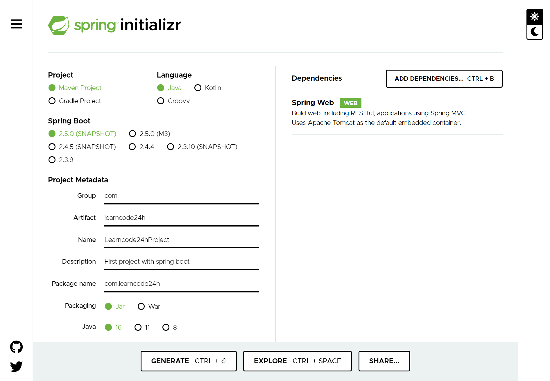 spring-boot-initializr